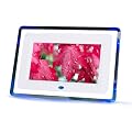 7" White Digital Photo Frame with Blue Lights + 2GB SD Memory Card