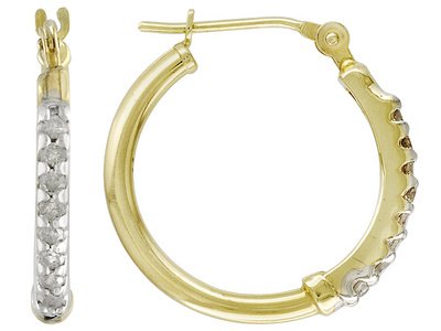 14KT .25CTW DIAMOND HOOP EARRINGS