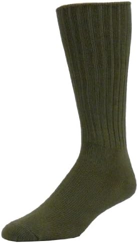 E.G. Smith Ribbed Crew Mens Socks ( Olive - Large )