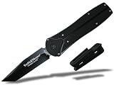 Power Glide, Black Aluminum Handle, Black Tanto Blade
