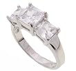 SilverBin Sterling Silver Engagement Style Side Stone Set CZ Ring