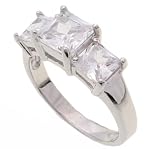 SilverBin Sterling Silver Engagement Style Side Stone Set CZ Ring