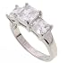 SilverBin Sterling Silver Engagement Style Side Stone Set CZ Ring