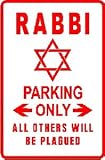 RABBI PARKING jew hebrew novelty NEW sign