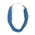 Twisted Seed Bead Necklace - Blue