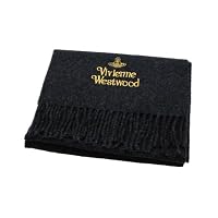 (ヴィヴィアンウエストウッド)Vivienne Westwood マフラー SL2-F733 ゴールド オーブ刺繍 ダークグレー [並行輸入品]