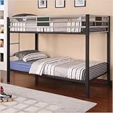 Mosey Twin Over Twin Bunk Bed in Black and Silver