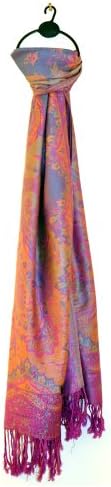 Pashmina - Fuchsia Paisley Scarf & Shawl PS37013 By Paykoc