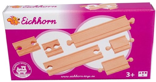 Eichhorn 100001130 - Schienensortiment für Holz-Eisenbahn