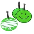 Jumbo Smiley Face Luggage Tags - Green