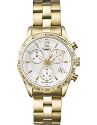 Timex Ameritus Chronograph White Dial Gold-tone Ladies Watch T2P058