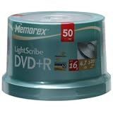 Memorex 05431 DVD 16X 4.7GB LightScribe - 50/pk Spindle
