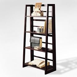 Dolce 4-Shelf Folding Bookcase - Dark Walnut