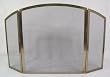 CONTINUOUS ARCH 3 Fold Trifold Panel Fireplace Hearth Spark Screen [54" x 33"] - POLISHED IRON / DULL BRASS