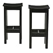 30" Antique Black Backless Stool - Set of 2