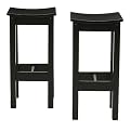 30" Antique Black Backless Stool - Set of 2