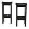 30" Antique Black Backless Stool - Set of 2