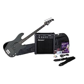 Silvertone LB11 Bass & Amp Package, Liquid Black