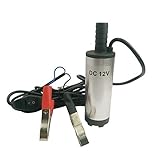 12v 小型 水中ポンプ 12L/min ステンレス ケーブル3m スイッチ式　水槽 海水 灯油 汚水 排水 給水 風呂 (ワニ口)