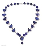 Lapis lazuli necklace, 'Blue Moon'