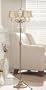 Chandelier Style 4 Arm Floor Lamp with Draped Jewels Antique Gold Finish 61" H