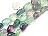 15x20mm freeform gemstone fluorite beads strand 15"