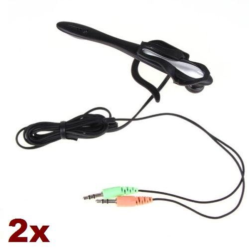 Neewer 2x PC Computer Laptop Ear Hook Headphone Headset w/ Mic microphone