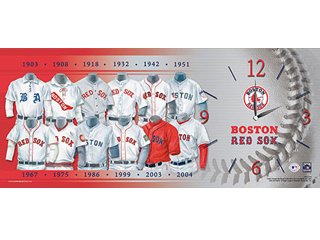 Boston Red Sox Uniform History Wall Clock