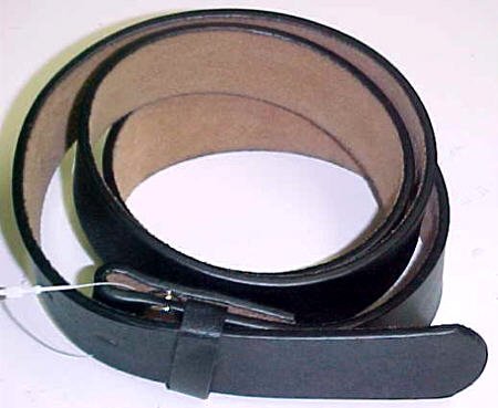 Black Bonded Leather Snap Belt For Buckles Strap