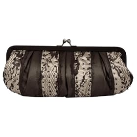 Buy Lace, Satin Clutch with Beads and Rhinestone Closure - Evening Bag - Annie by Carlo Fellini