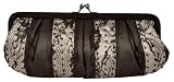 Lace, Satin Clutch with Beads and Rhinestone Closure - Evening Bag - Annie
