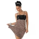 Edles Sexy Minikleid Cocktailkleid Latte 9701