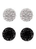 Silver One Pendientes Dúo de Strass Diamantada color