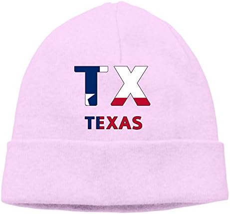 NOAACYKR The Capital Letter TX With Flag Of Texas Beanies Cap Pink
