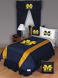 MICHIGAN WOLVERINES QUEEN BEDDING SET, Comforter, 4 pc Sheet Set, Boy FOOTB ....