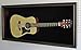 DisplayGifts Acoustic Guitar Display Case Cabinet Wall Mountable Fit most Guitars Lockable UV Protection Mahogany Finish