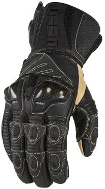 Icon Overlord Long Motorcycle Gloves - Black Leather (2X-Large 3301-1487)