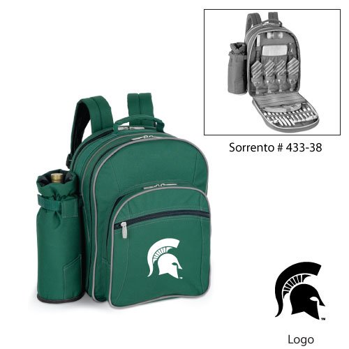 Michigan State Spartans NCAA Sorrento Insulated Picnic Backpack (Hunter Green)