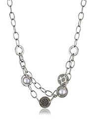 Rebecca "Shibuya" Black Rhodium Pearl and Crystal Necklace