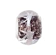 Pandora Style Charm Bead (Z260) Murano Style Lampwork Glass (13mm x 10mm) (fits Troll too) ~ Brown Glitter Core with Silver Foil Overlay