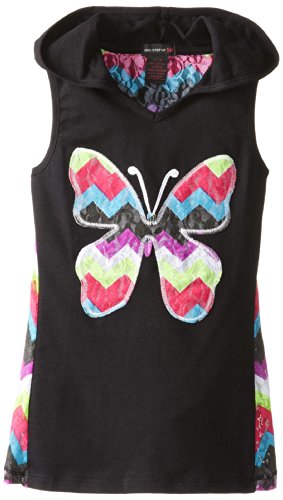 One Step Up Girls 7-16 Hooded Sleevless Top with Print Lace