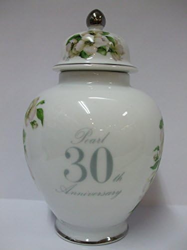 30th Pearl Anniversary English Flowers China Temple Jar 8"
