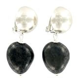 Image of Antique Silver & Pebble Clip Ons