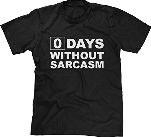 Blittzen Mens Zero Days Without Sarcasm, L, Black