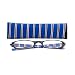 Expressions Plastic 1/2-Eye Frame in Blue and Black Stripes with Matching Neoprene Case, +2.00