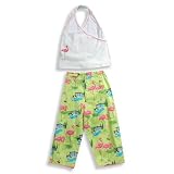Nick & Nora Kids - Toddler Girls Capri Set, White, Lime