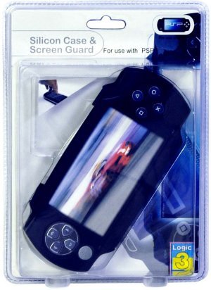 Logic3 Black Silicon Case and Screen Guard (PSP)
