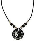 Ying/ Yang Necklace - Round - 1 inch Diameter - 18 inches in Length Cord