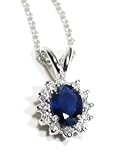 Fine Quality Sapphire and Diamond Pendant Necklace, 18k White Gold, 18 Chain (T.w 1.00)
