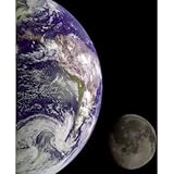 Earth and Moon (From Space) Art Poster Print